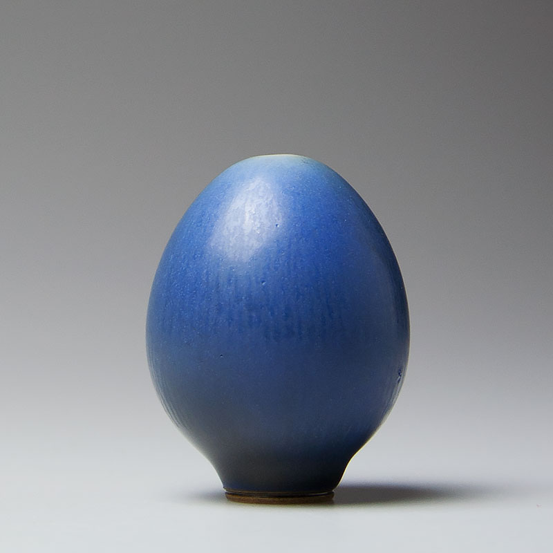 上等な Gustavsberg 大変美しい！アイスブルー Berndt Vase Egg Blue 
